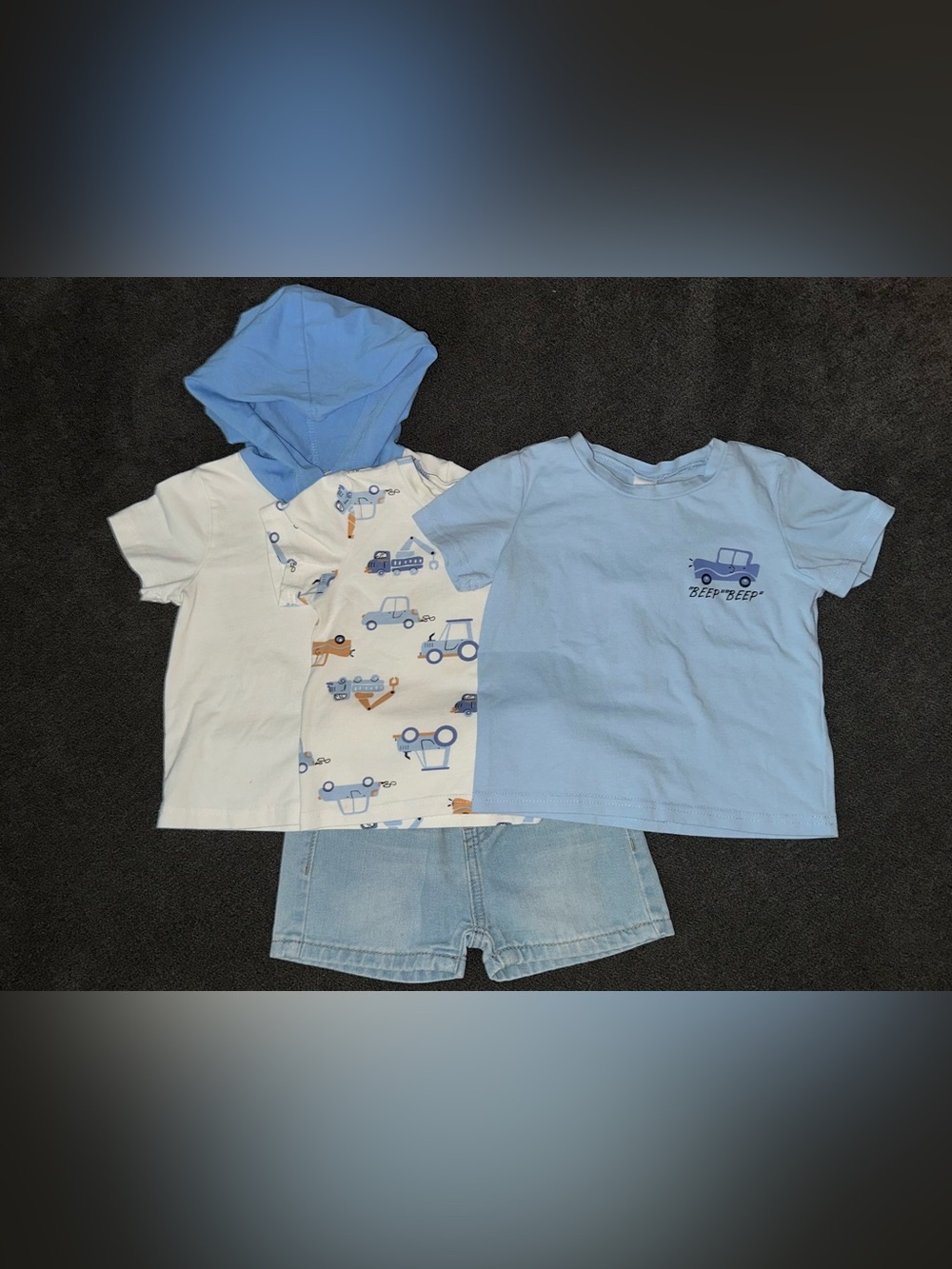 Baby Boys 3 Tee Set with Jean Shorts - Picture 2 of 7